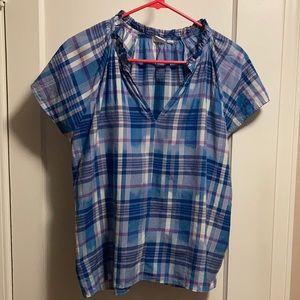 Colorful plaid popover shirt